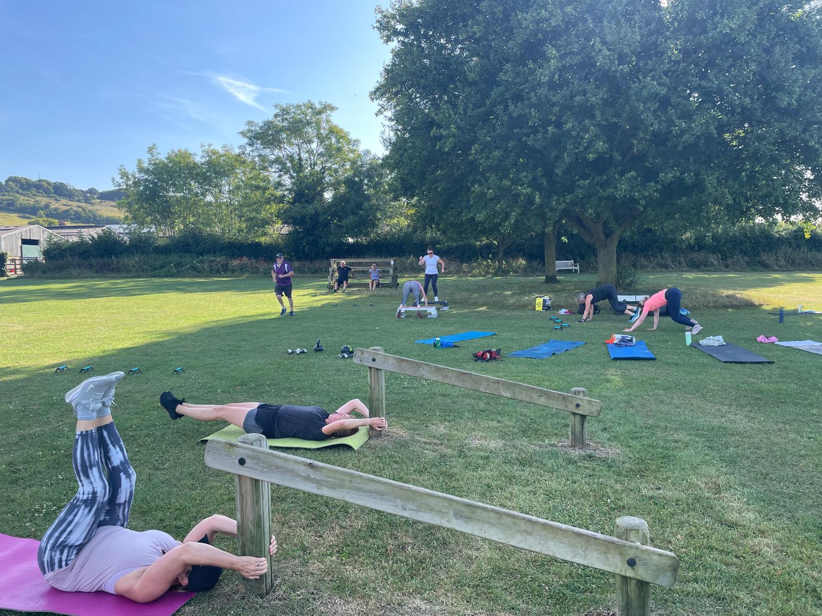 The Fitness Workshop Personal or group classes for all levels local group Cass's class in the park exercises